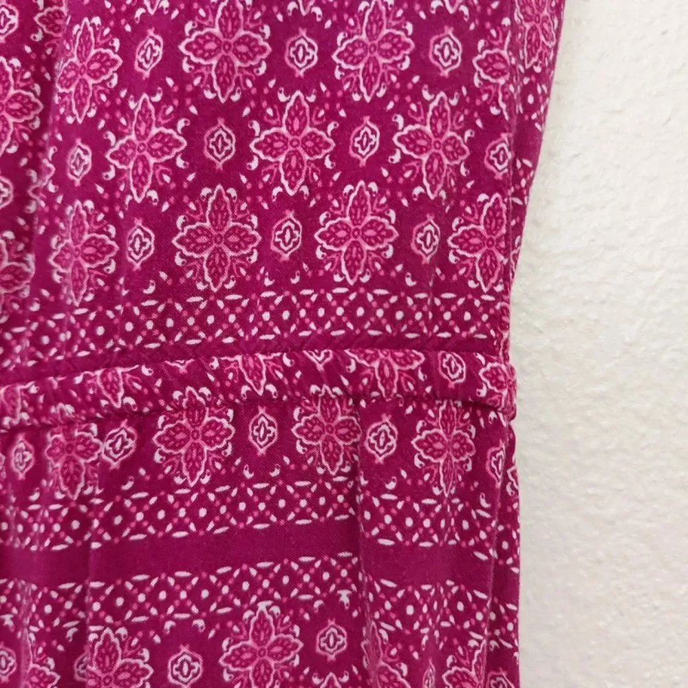 Old Navy Girls Midi Dress Large  10-12 Purple Butterfly Sleeve Floral Casual